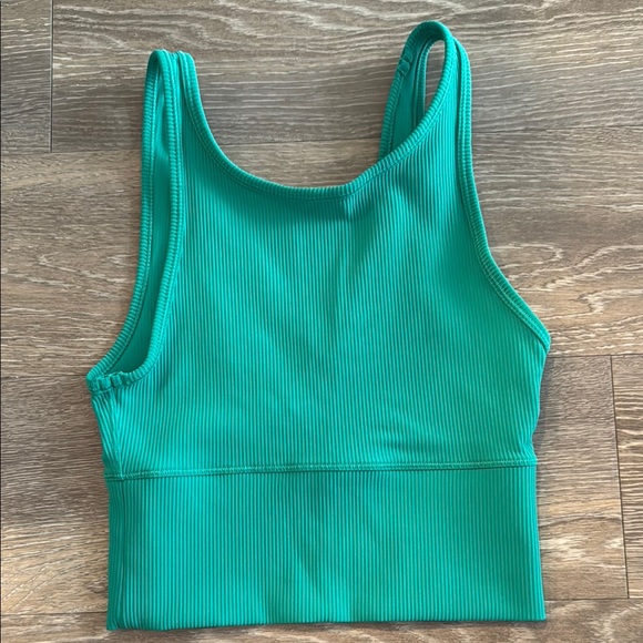 Green Ribbed Tank Top - Picture 1 of 2
